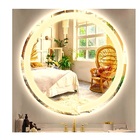 Espelho Jateado Redondo 60cm Com Led Quente Touch