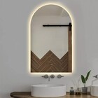 Espelho Lapidado Arco Janelinha Iluminado Com Led Quente - 60