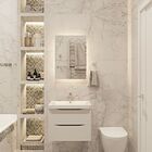 Espelho Lapidado Bisotê Iluminado Com Led Quente - 30x60cm