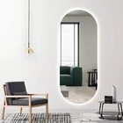 Espelho Lapidado Oval Iluminado Com Led Frio - 50x120cm
