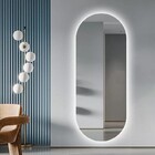 Espelho Lapidado Oval Iluminado Com Led Frio - 50x120cm