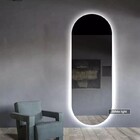 Espelho Lapidado Oval Iluminado Com Led Frio - 50x120cm