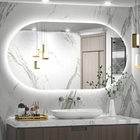 Espelho Lapidado Oval Iluminado Com Led Frio - 50x80cm
