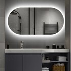 Espelho Lapidado Oval Iluminado Com Led Frio - 50x80cm