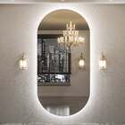 Espelho Lapidado Oval Iluminado Com Led Frio - 50x80cm