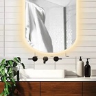 Espelho Lapidado Oval Iluminado Com Led Quente - 50x100cm