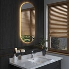 Espelho Lapidado Oval Iluminado Com Led Quente - 50x120cm