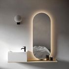 Espelho Lapidado Oval Iluminado Com Led Quente - 50x120cm