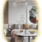 Espelho Lapidado Oval Iluminado Com Led Quente - 60x100cm