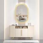 Espelho Lapidado Oval Iluminado Com Led Quente - 70x100cm
