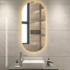 Espelho Lapidado Oval Iluminado Com Led Quente - 70x100cm