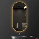 Espelho Lapidado Oval Iluminado Com Led Quente - 70x100cm