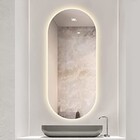 Espelho Lapidado Oval Iluminado Com Led Quente - 70x100cm