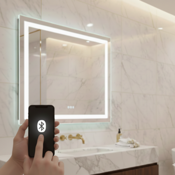 Espelho Led 100x50 Inteligente Toca Musica Bluetooth Desembaç