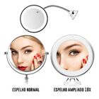 Espelho Led 360 Luz Flexivel 10x Aumento Depilaçao Ventosa Ba