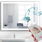 Espelho Led 3 cores 100x100  Visor Inteligente Toca Musica Bl