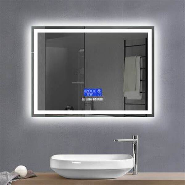 Espelho Led 3 cores display desembaçador inteligente 80x60 To