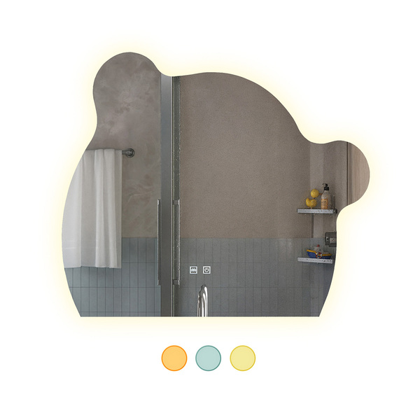 Espelho Led 3 Cores Infantil Dual Touch C/ Desembaçador Urso