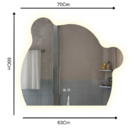 Espelho Led 3 Cores Infantil Dual Touch C/ Desembaçador Urso