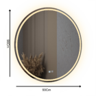 Espelho Led 3 Cores Redondo Banheiro Dual Touch C/ Desembaçad