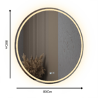 Espelho Led 3 Cores Redondo Banheiro Dual Touch C/ Desembaçad