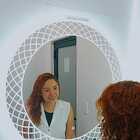 Espelho Led 50cm Luz Fria Neutra Decorado Tecla Touch Com Aju