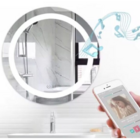 Espelho Led frio 60cm Redondo Com Bluetooth Banheiro caixas s