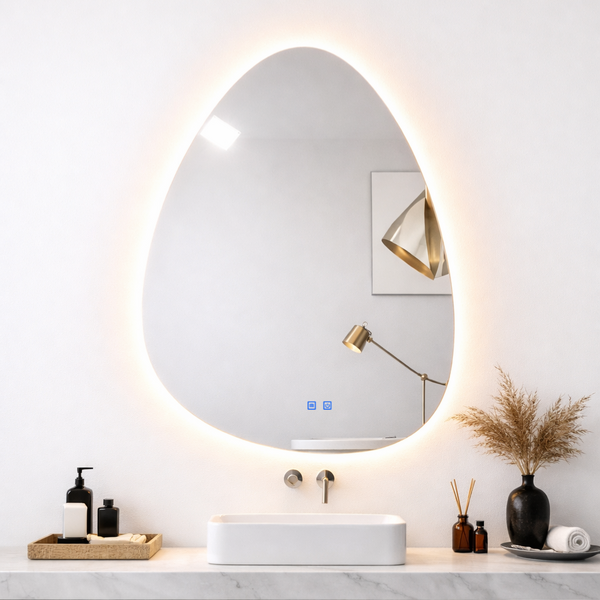 Espelho LED para Banheiro 70x50cm com Desembacador e Touch In