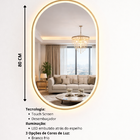 Espelho LED para Banheiro 80x60cm com Desembacador e Touch In