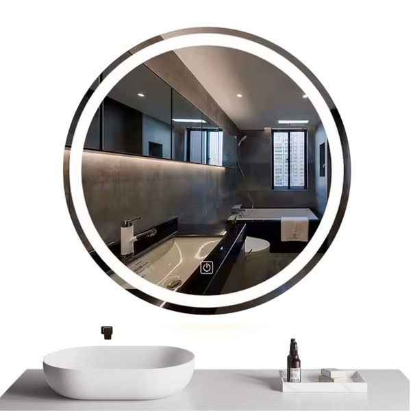 Espelho LED para Banheiro 80x80cm com Desembacador e Touch In