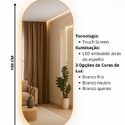 Espelho LED para Banheiro Sala Quarto 150x60cm com Touch Inte