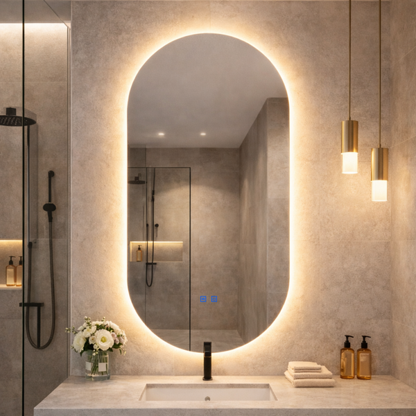 Espelho LED Para Banheiro Touch 3 Cores de Luz Com Desembaçad