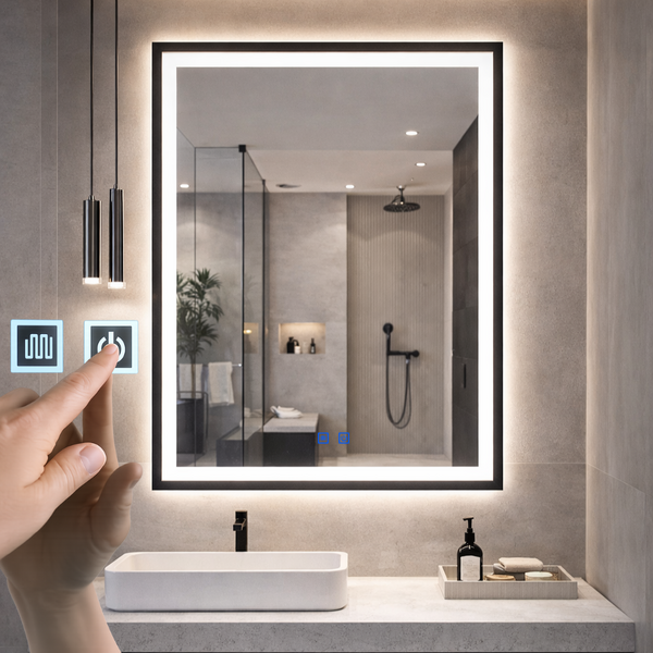 Espelho Led Para Banheiro Touch 3 Cores de Luz Com Desembaçad