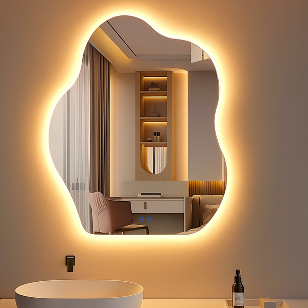 Espelho LED Para Banheiro Touch de Parede 3 Cores de Luz Com