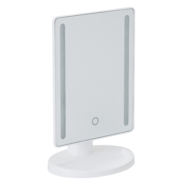 Espelho com Led de Bancada para Maquiagem Retangular Plástico Branco Lara Aemaxx