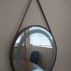 Espelho Led Quente Adnet 60cm Marrom Alça Marrom