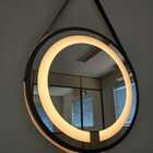 Espelho Led Quente Adnet 60cm Marrom Alça Marrom