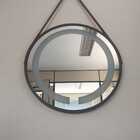 Espelho Led Quente Adnet 60cm Preto Alça Preto