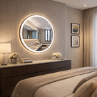 Espelho LED Redondo Touch 3 Cores de Luz Com Desembaçador e D