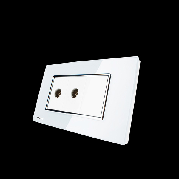 Espelho Livolo C/2 Entradas IEC / Dvb-t Tv / Pal Jack Fêmea A