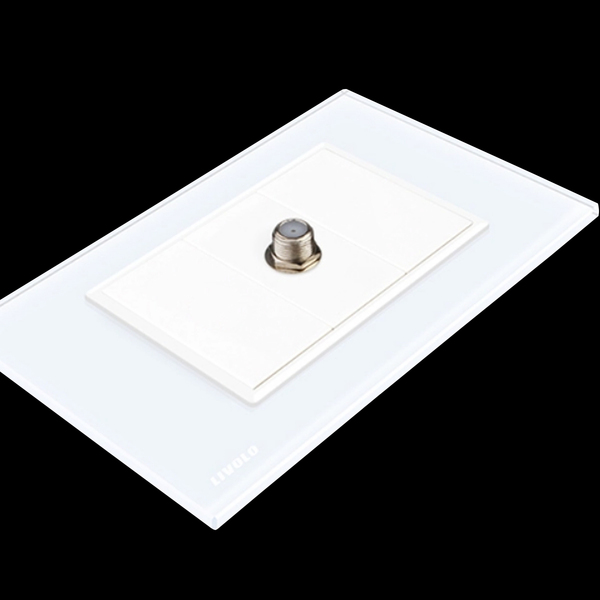 Espelho Livolo Com 1 Entrada Para Tv (coaxial) - Branco - Lms