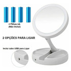 Espelho Luz Led Ring Light Mesa Maquiagem Portátil