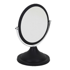Espelho para Maquiagem de Bancada Redondo com Lente de Aumento 5x Preto e Cromado 37x28cm Classique Gardie