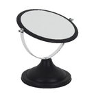 Espelho para Maquiagem de Bancada Redondo com Lente de Aumento 5x Preto e Cromado 37x28cm Classique Gardie