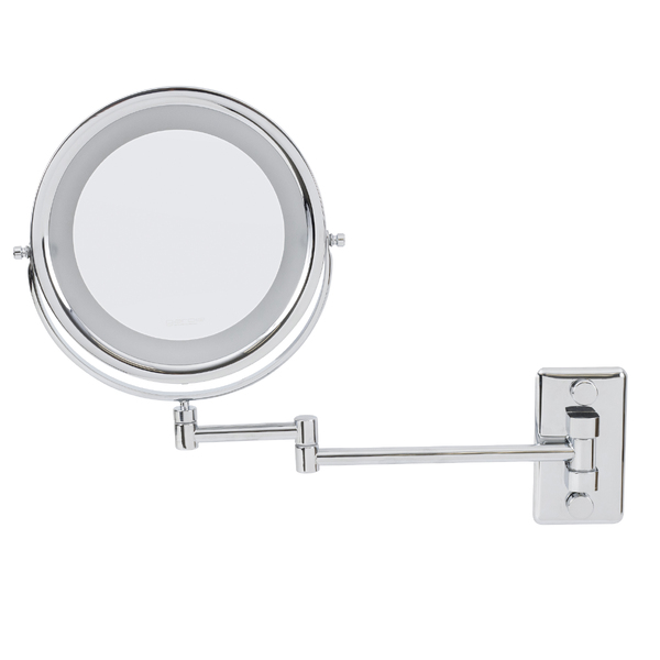 Espelho para Maquiagem de Parede Redondo com Iluminação e Lente de Aumento 5x 33x26,5cm Mobile Lux Ring Light Gardie