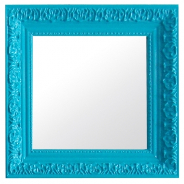 Espelho Mdf Charm Quadrado Azul 30 X 30 Cm
