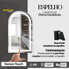 Espelho Meia Lua Com Led 40x80cm Lapidado Quente