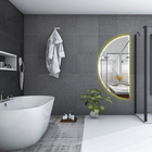 Espelho Meia Lua Com Led 40x80cm Lapidado Quente