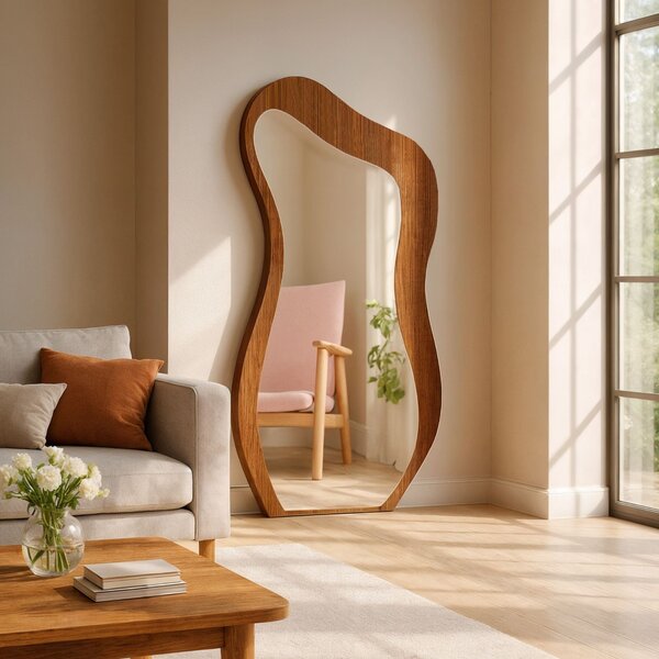 Espelho Moldura Mdf 159x81cm Lady Castanho/espelhado