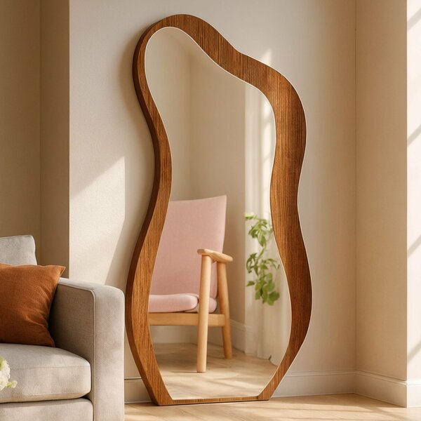 Espelho Moldura Mdf 159x81cm Lady Castanho/espelhado